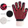 High Temperature Resistant BBQ Grill Gloves, Fireproof Barbecue Mitts, Non-Slip Oven Gloves