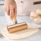 Premium Wood Rolling Pin with Handle, Kitchen Dough Roller for Pastry, Pizza, Pasta Baking