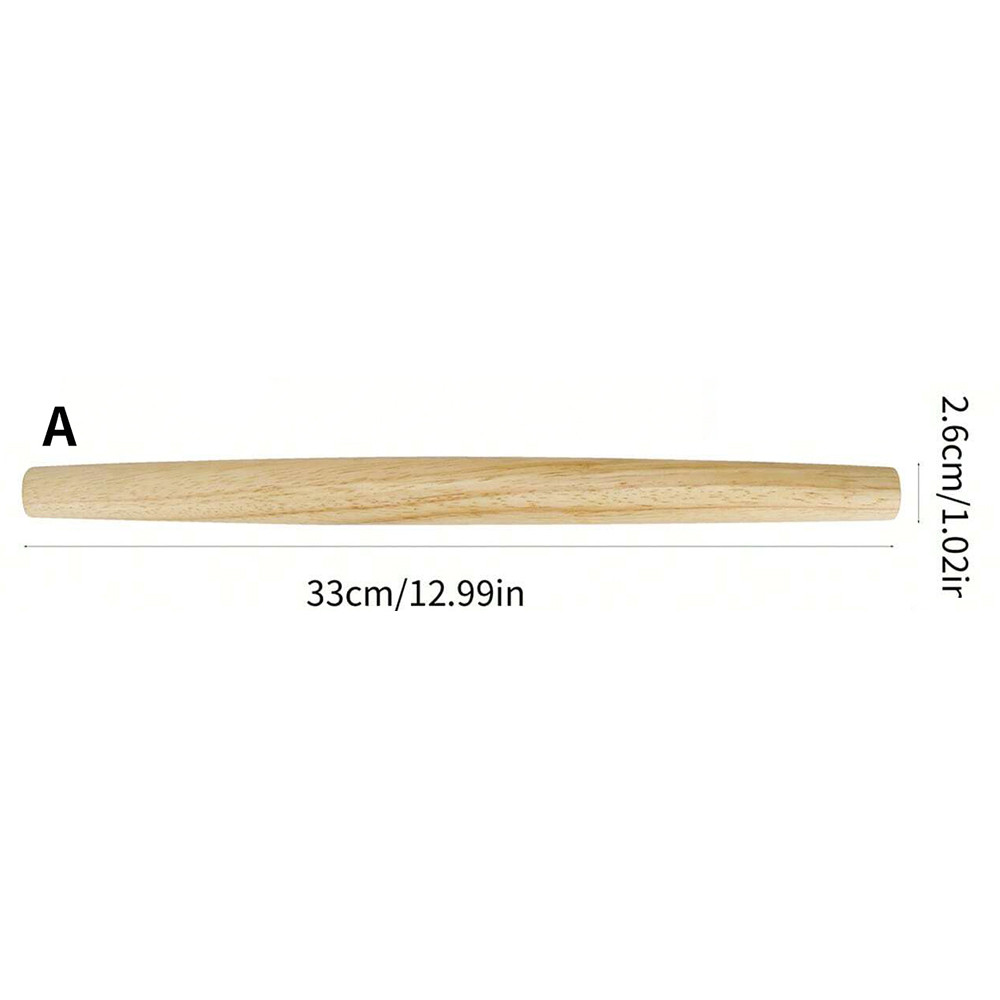 Premium Wood Rolling Pin with Handle, Kitchen Dough Roller for Pastry, Pizza, Pasta Baking