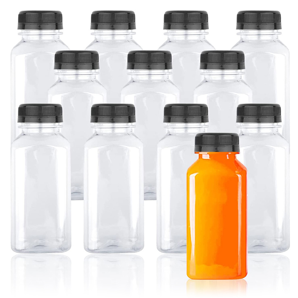 Empty Plastic Juice Bottle with Caps for Smoothies and Juicing Drinks