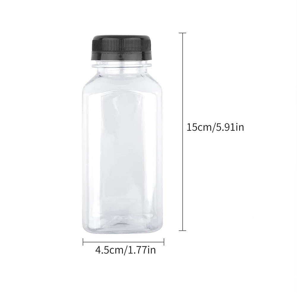 Empty Plastic Juice Bottle with Caps for Smoothies and Juicing Drinks