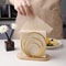 Stylish Napkin Organizer Stand with Wooden Base Metal Tissue Holder for Elegant Tabletop Decoration