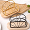 Stylish Napkin Organizer Stand with Wooden Base Metal Tissue Holder for Elegant Tabletop Decoration