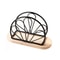 Stylish Napkin Organizer Stand with Wooden Base Metal Tissue Holder for Elegant Tabletop Decoration