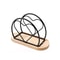 Stylish Napkin Organizer Stand with Wooden Base Metal Tissue Holder for Elegant Tabletop Decoration