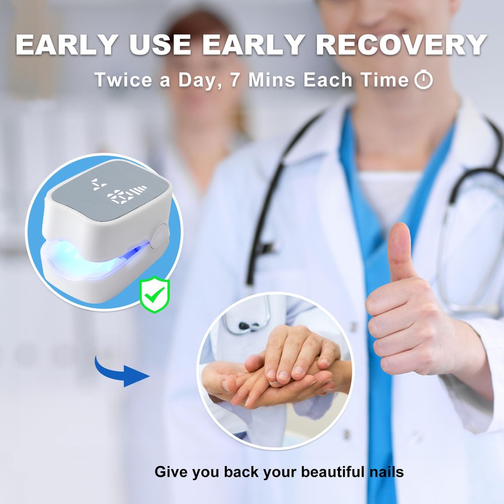 LED Laser Device for Nail Fungus Treatment, Cleaning Onychomycosis, USB Charge, Infrared Light, Nail Salon