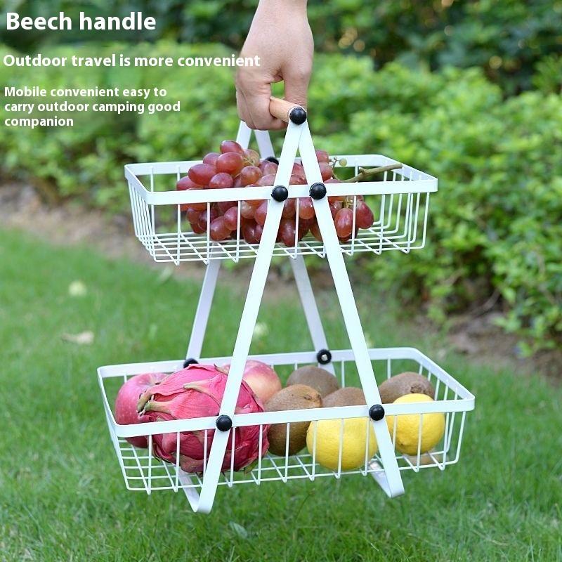 Multifunctional Fruit Basket New Portable Iron Kitchen Storage Rack Multilayer Snack Storage Shelf 1