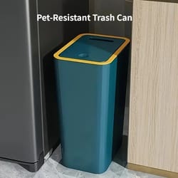 durable plastic bin, space-saving pet-resistant trash can odor-proof for bathroom kitchen use