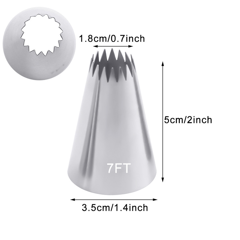 Russian Open Star Piping Nozzles, Cake Decorating Tips Set, Icing Pastry Nozzles for Cupcakes & Cookies