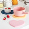 Thicker Drink Cup Coasters, Heat Resistant Silicone Mat, Non-slip Heart-shaped Placemat, Kitchen Table Holder