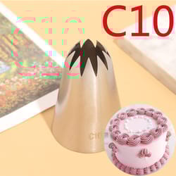 stainless steel icing tips for cake cream decoration, large size piping nozzle, cupcake pastry tools, teeth close star