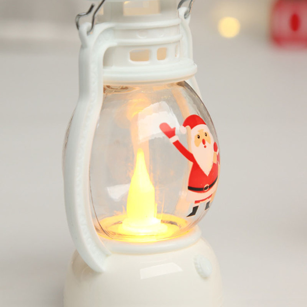 Battery Powered Portable LED Lanterns Christmas Santa Claus Snowman Lights For Home Decor Navidad X 3