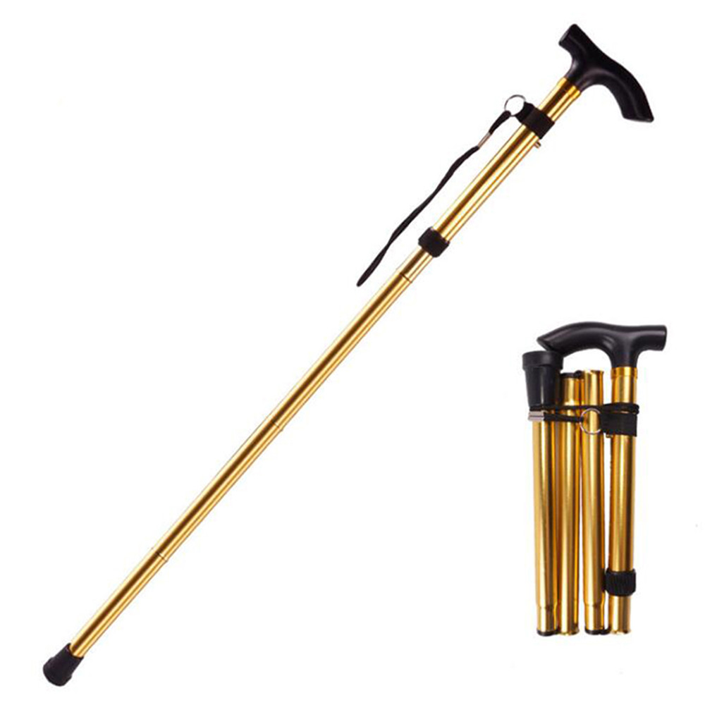 Aluminum Alloy Hiking Stick Telescopic Crutches For Elderly Metal Folding Pole 3