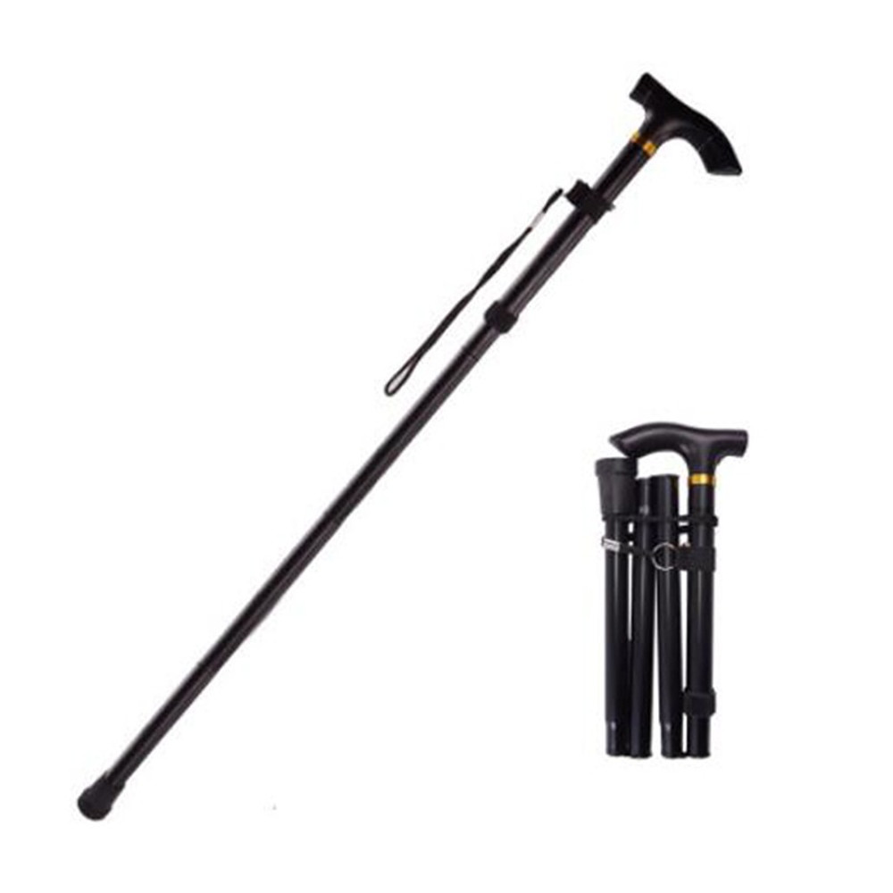 Aluminum Alloy Hiking Stick Telescopic Crutches For Elderly Metal Folding Pole 4