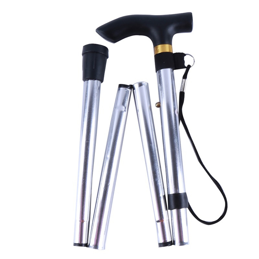 Aluminum Alloy Hiking Stick Telescopic Crutches For Elderly Metal Folding Pole 5