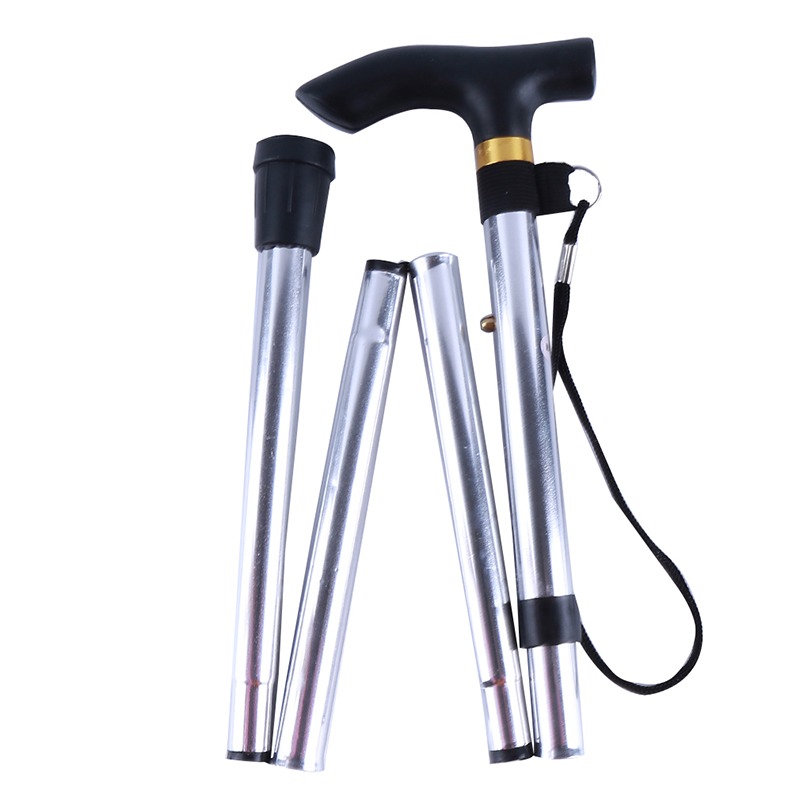 Aluminum Alloy Hiking Stick Telescopic Crutches For Elderly Metal Folding Pole 5