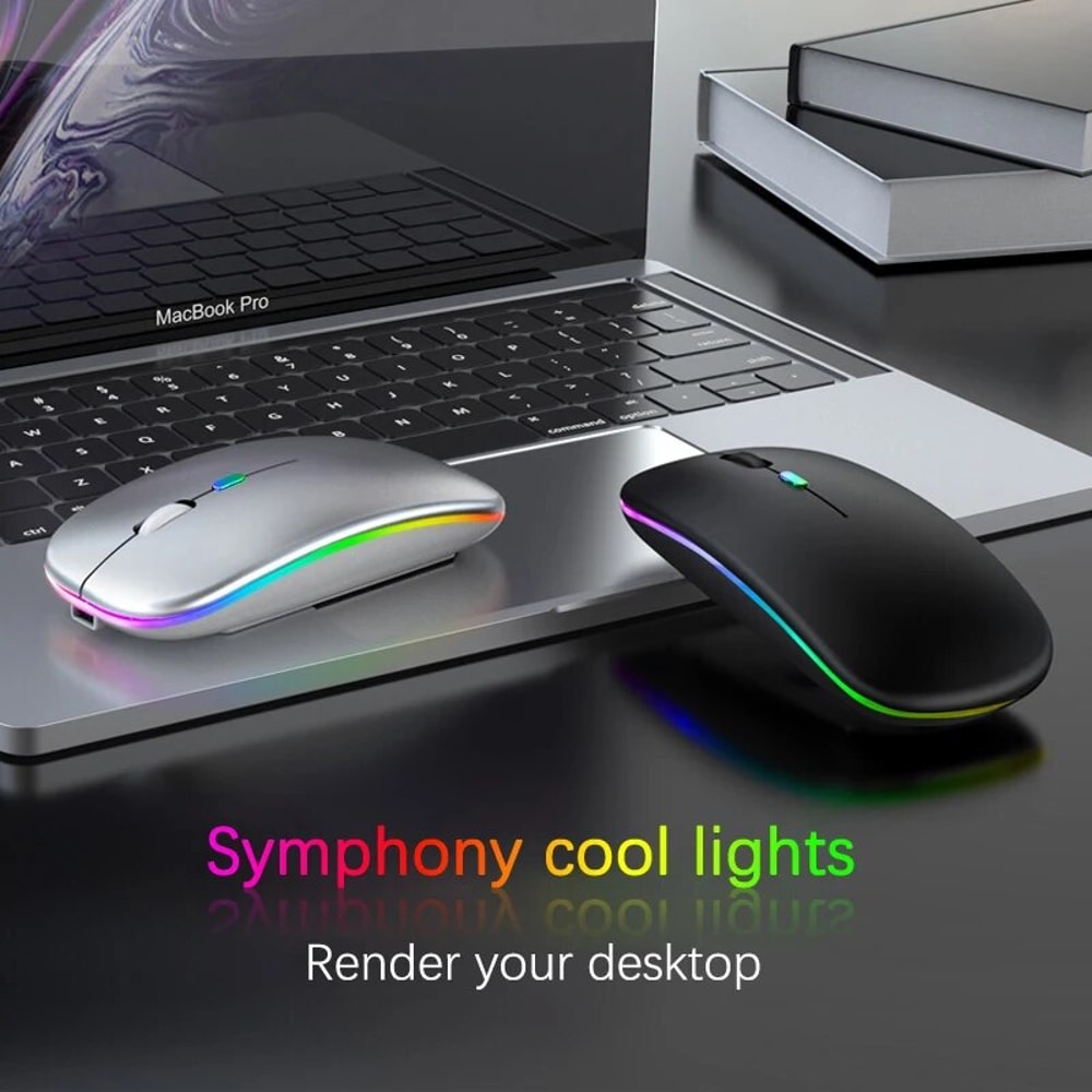 Ergonomic Gaming Wireless Mouse RGB Rechargeable Bluetooth LED Backlit