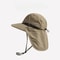 Quick-Drying Panama Bucket Hat with Tied Neck Protection for Outdoor Activities