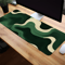 Mouse Pad Large Desk Pad, Green and Beige Abstract, Natural Rubber, Anti Slip Office Desk Mat, Perfect Gift for Teens