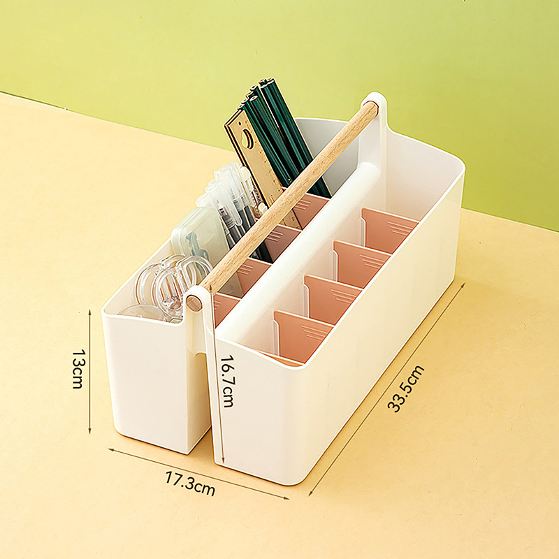 School Office Portable Pen Holder, Large Capacity Multifunctional Storage Holder Box, Desktop Sundries Storage Basket