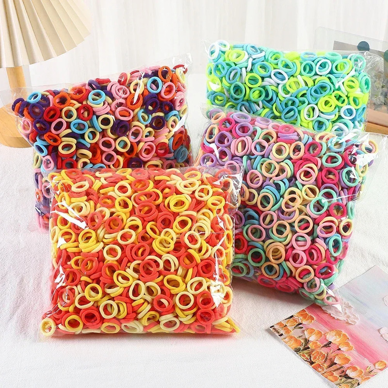 Elastic Hair Ties for Girls, Colorful Nylon Ponytail Hold Scrunchie, Fashion Hair Accessories