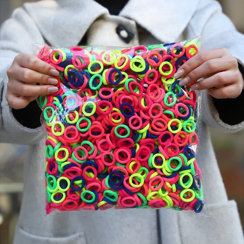 Elastic Hair Ties for Girls, Colorful Nylon Ponytail Hold Scrunchie, Fashion Hair Accessories