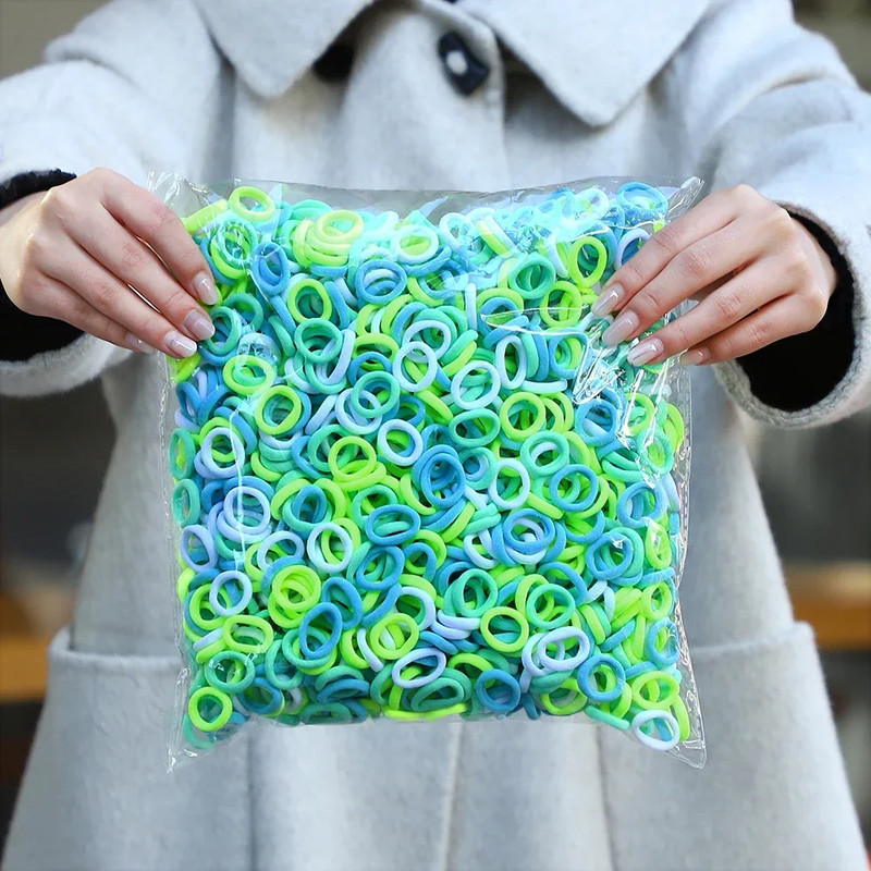 Elastic Hair Ties for Girls, Colorful Nylon Ponytail Hold Scrunchie, Fashion Hair Accessories