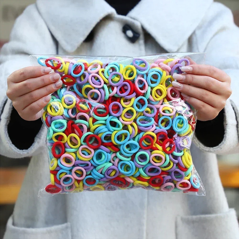 Elastic Hair Ties for Girls, Colorful Nylon Ponytail Hold Scrunchie, Fashion Hair Accessories