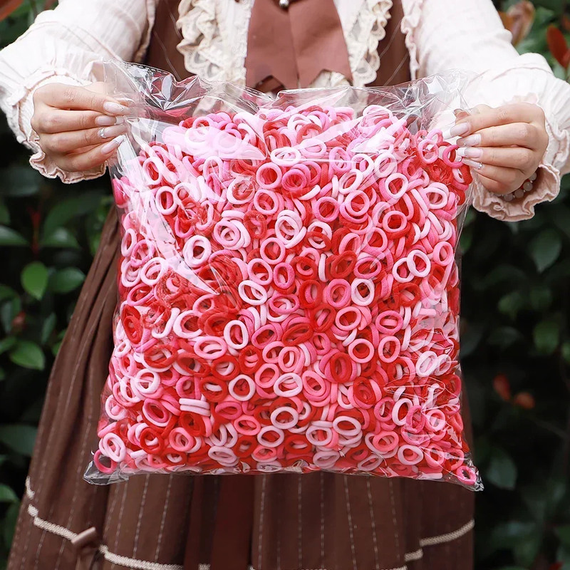 Elastic Hair Ties for Girls, Colorful Nylon Ponytail Hold Scrunchie, Fashion Hair Accessories