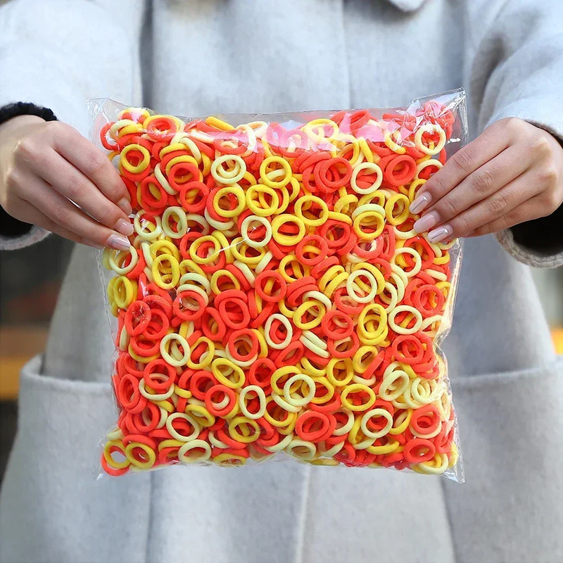 Elastic Hair Ties for Girls, Colorful Nylon Ponytail Hold Scrunchie, Fashion Hair Accessories