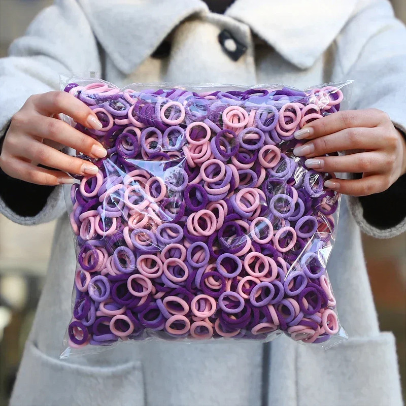 Elastic Hair Ties for Girls, Colorful Nylon Ponytail Hold Scrunchie, Fashion Hair Accessories