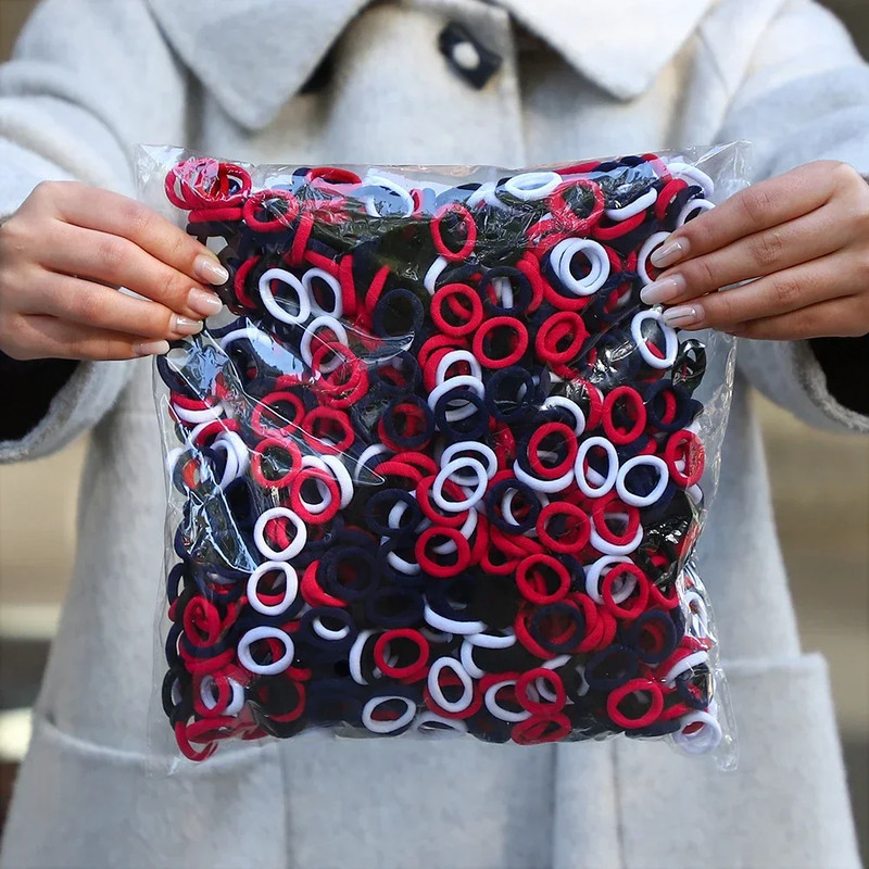 Elastic Hair Ties for Girls, Colorful Nylon Ponytail Hold Scrunchie, Fashion Hair Accessories