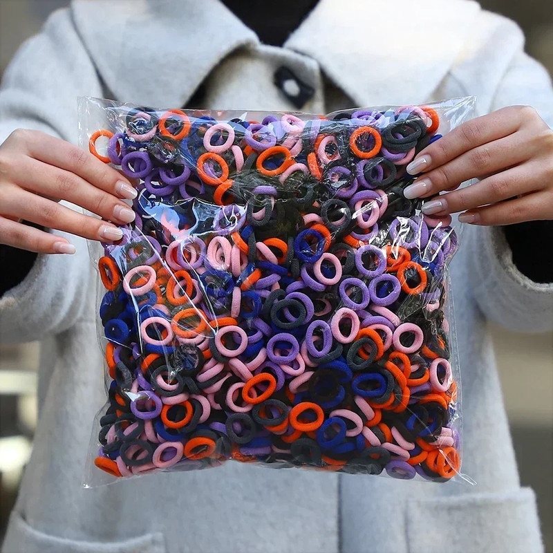 Elastic Hair Ties for Girls, Colorful Nylon Ponytail Hold Scrunchie, Fashion Hair Accessories