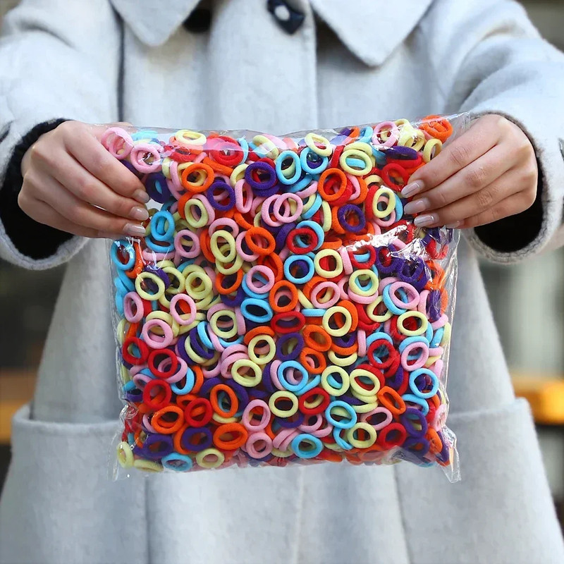 Elastic Hair Ties for Girls, Colorful Nylon Ponytail Hold Scrunchie, Fashion Hair Accessories