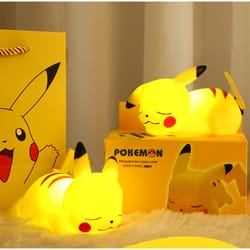 pokemon pikachu glowing night light, cute children bedside lamp, perfect birthday and christmas present for kids