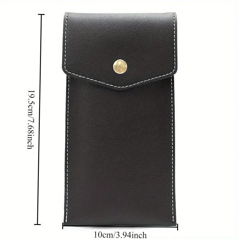 Large-Capacity PU Leather Storage Bag, Business Office Pen Storage, Student Glasses Case