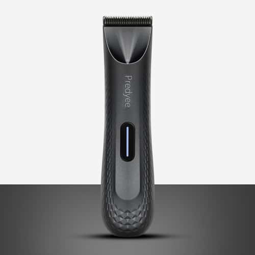 Men Waterproof Pubic Hair Trimmer, Electric Groin Groomer, Replaceable Ceramic Blade