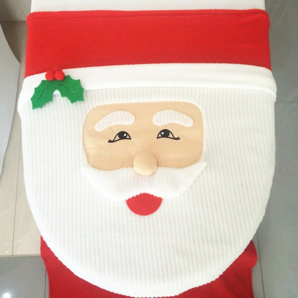 New Cute Christmas Toilet Seat Covers, Santa Claus Bathroom Mat, Holiday Home Supplies, Navidad Gift Decor for New Year