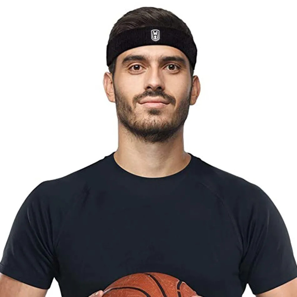 Elastic Sweatband WOSWEIR Cotton Athletic Headband For Basketball Fitness Gym Men Women Volleyball 3