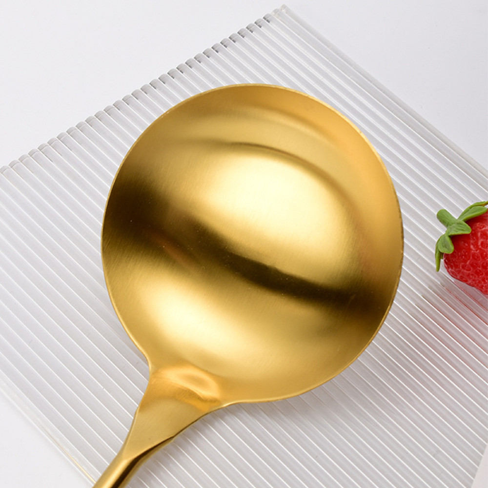 Stainless Steel Kitchen Utensils, Wooden Handle Sabli Spatula, Black Soup Spoon, Golden Kitchen Tools, Leaking Spatula