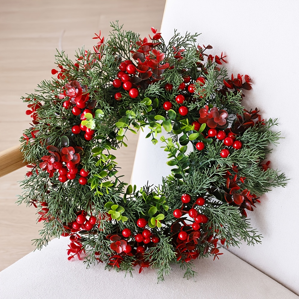 Winter Berry Wreath for Front Door Christmas Decoration Red Berry Xmas Wall Decor