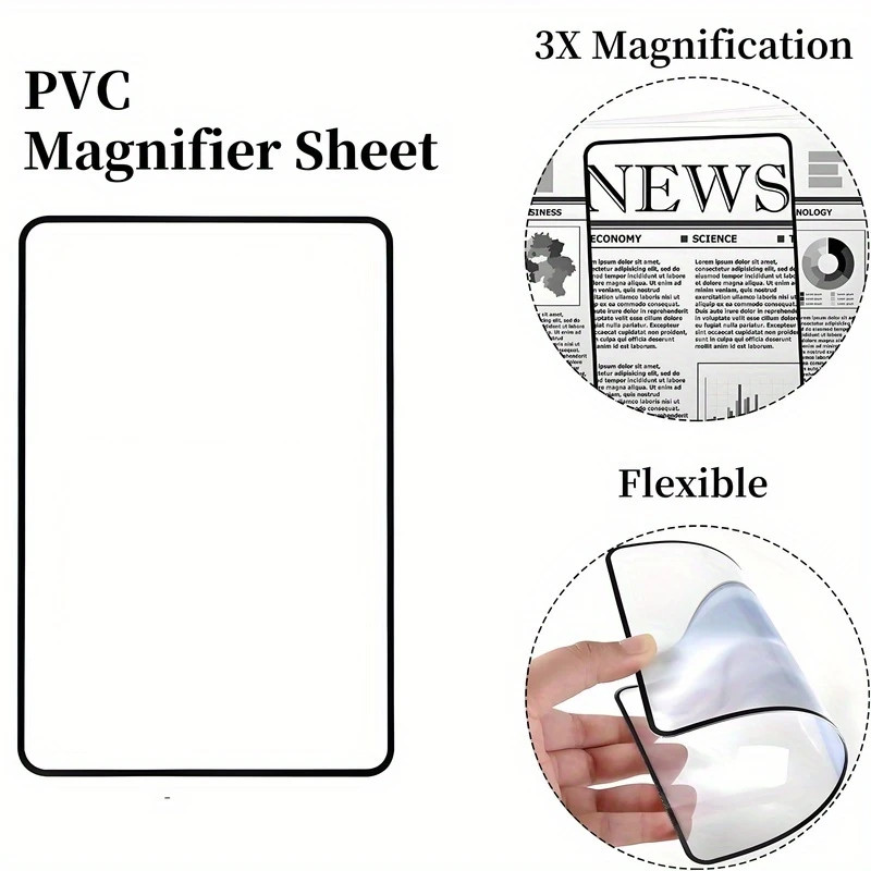 Reading Aid Glass, Full Page Large Sheet Magnifier, Magnifying Lens for Reading