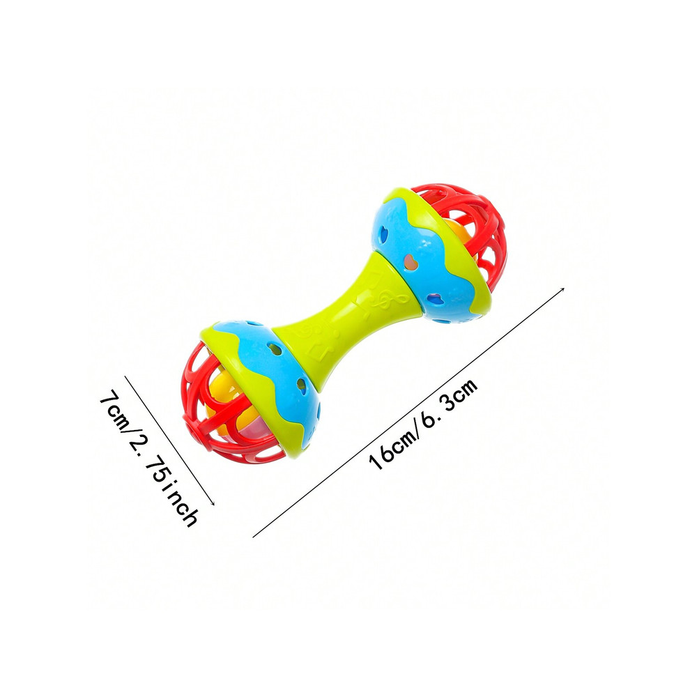 Random Color Baby Rattles, Toddler Double-Headed Hand Grip, Soothing Baby Nibbling Toys