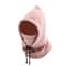 Winter Balaclava Hooded Scarf Warm Neck Gaiter For Skiing Cycling Outdoor Activities Black Pink K 5