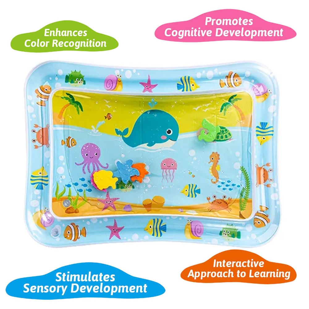 Inflatable Baby Water Play Mat, Cushion PVC, Toddler Tummy Time Pad, Early Education Activity Toy for Kids