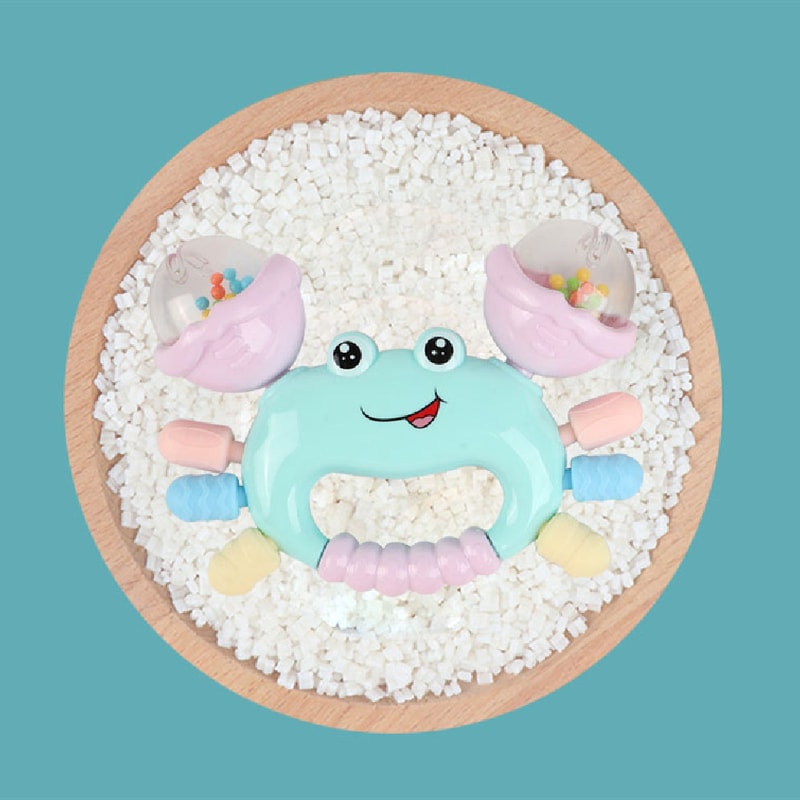 Early Development Crab Rattle Baby Toys, Random Color Teether for Newborn Babies