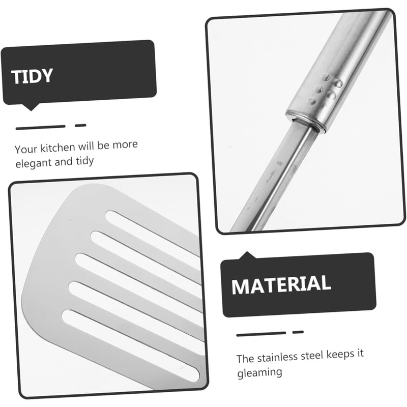 Kitchen Spatula, Stainless Steel Shovel for Non Stick Cookware, Dishwasher Safe & Easy to Clean