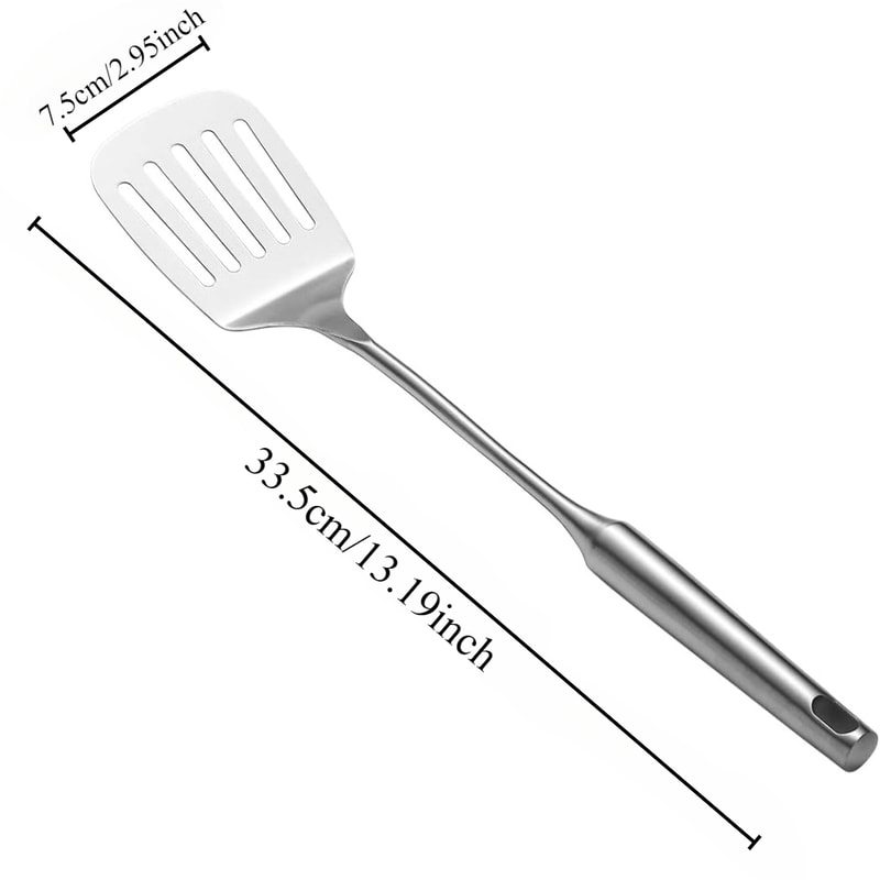 Kitchen Spatula, Stainless Steel Shovel for Non Stick Cookware, Dishwasher Safe & Easy to Clean