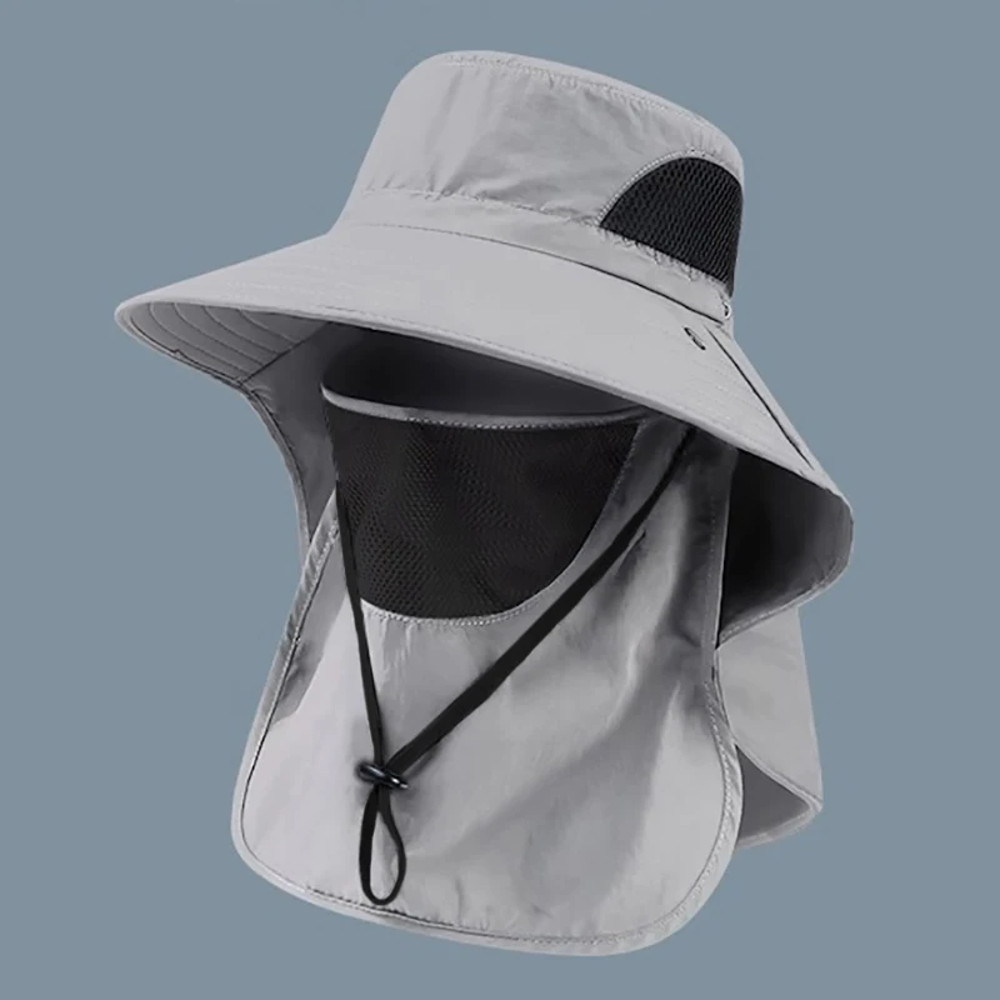 Outdoor Hunting Fishing Cap, UV Protection Summer Sun Hat for Men Women, Camping Visor Bucket Hat with Neck Flap