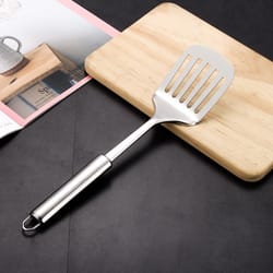 kitchen cooking spatula saute stainless steel slotted turner, steak burger butter tool